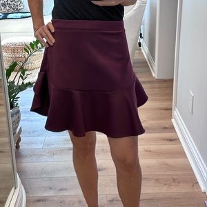 Piperlime Plum color Flare Ruffle Skirt